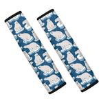 Polar Bear On Ice Pattern Print Car Seat Belt Covers