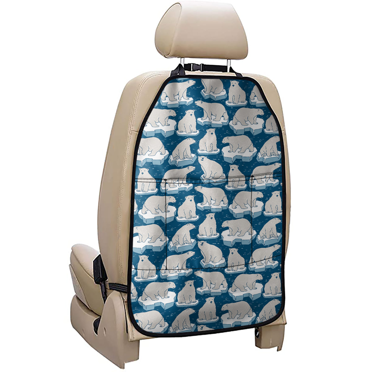 Polar Bear On Ice Pattern Print Car Seat Organizers