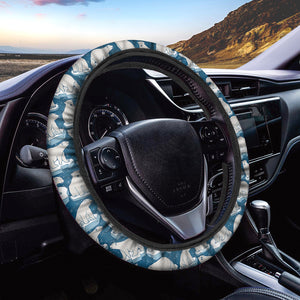 Polar Bear On Ice Pattern Print Car Steering Wheel Cover