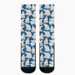 Polar Bear On Ice Pattern Print Crew Socks