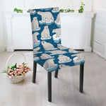 Polar Bear On Ice Pattern Print Dining Chair Slipcover