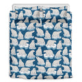 Polar Bear On Ice Pattern Print Duvet Cover Bedding Set