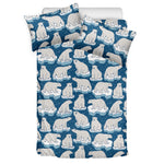 Polar Bear On Ice Pattern Print Duvet Cover Bedding Set
