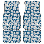 Polar Bear On Ice Pattern Print Front and Back Car Floor Mats