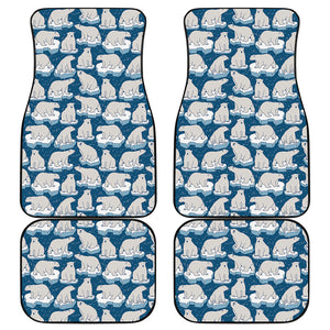 Polar Bear On Ice Pattern Print Front and Back Car Floor Mats