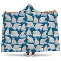 Polar Bear On Ice Pattern Print Hooded Blanket