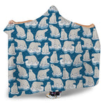 Polar Bear On Ice Pattern Print Hooded Blanket