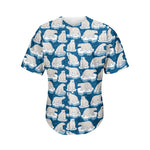 Polar Bear On Ice Pattern Print Men's Baseball Jersey