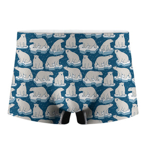 Polar Bear On Ice Pattern Print Men's Boxer Briefs