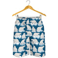 Polar Bear On Ice Pattern Print Men's Shorts
