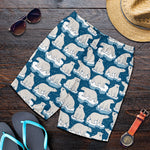 Polar Bear On Ice Pattern Print Men's Shorts