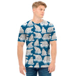 Polar Bear On Ice Pattern Print Men's T-Shirt