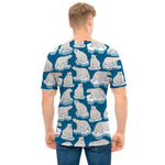 Polar Bear On Ice Pattern Print Men's T-Shirt