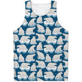 Polar Bear On Ice Pattern Print Men's Tank Top