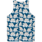 Polar Bear On Ice Pattern Print Men's Tank Top