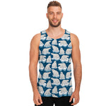 Polar Bear On Ice Pattern Print Men's Tank Top