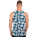 Polar Bear On Ice Pattern Print Men's Tank Top