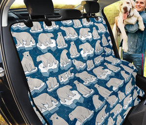 Polar Bear On Ice Pattern Print Pet Car Back Seat Cover