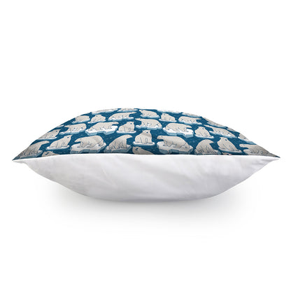 Polar Bear On Ice Pattern Print Pillow Cover