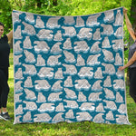 Polar Bear On Ice Pattern Print Quilt