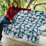Polar Bear On Ice Pattern Print Quilt