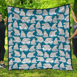 Polar Bear On Ice Pattern Print Quilt