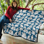 Polar Bear On Ice Pattern Print Quilt