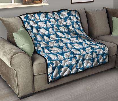 Polar Bear On Ice Pattern Print Quilt