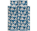 Polar Bear On Ice Pattern Print Quilt Bed Set
