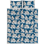 Polar Bear On Ice Pattern Print Quilt Bed Set