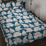Polar Bear On Ice Pattern Print Quilt Bed Set
