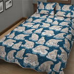 Polar Bear On Ice Pattern Print Quilt Bed Set