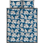 Polar Bear On Ice Pattern Print Quilt Bed Set