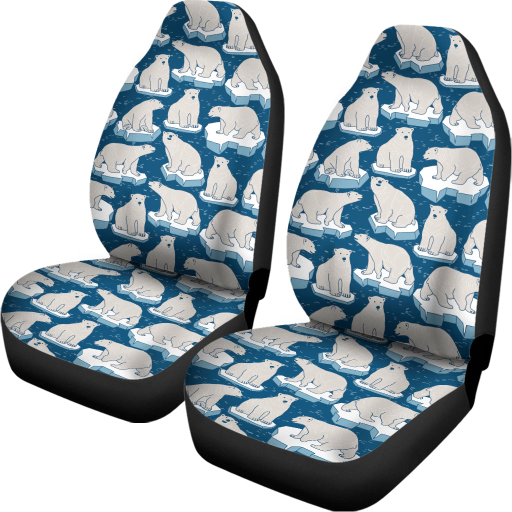 Polar Bear On Ice Pattern Print Universal Fit Car Seat Covers