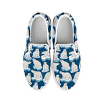 Polar Bear On Ice Pattern Print White Slip On Shoes