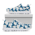 Polar Bear On Ice Pattern Print White Running Shoes