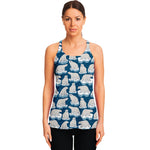 Polar Bear On Ice Pattern Print Women's Racerback Tank Top