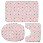 Polar Bear Reading Book Pattern Print 3 Piece Bath Mat Set
