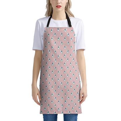 Polar Bear Reading Book Pattern Print Apron
