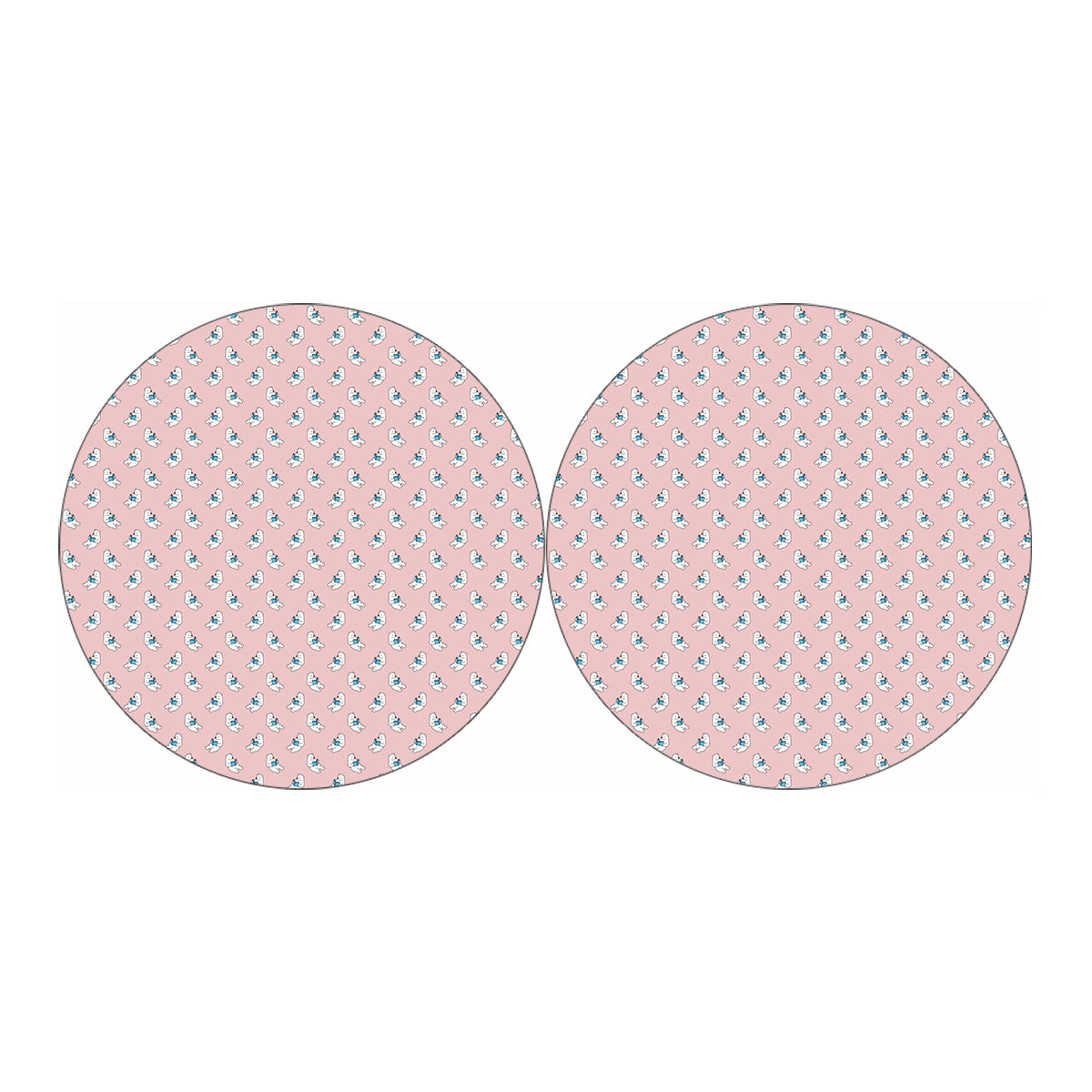 Polar Bear Reading Book Pattern Print Car Coasters