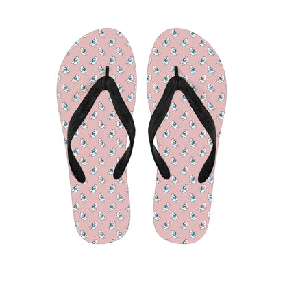 Polar Bear Reading Book Pattern Print Flip Flops