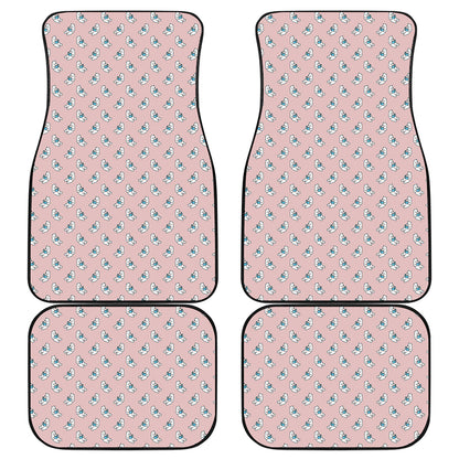 Polar Bear Reading Book Pattern Print Front and Back Car Floor Mats