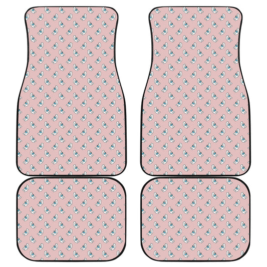 Polar Bear Reading Book Pattern Print Front and Back Car Floor Mats