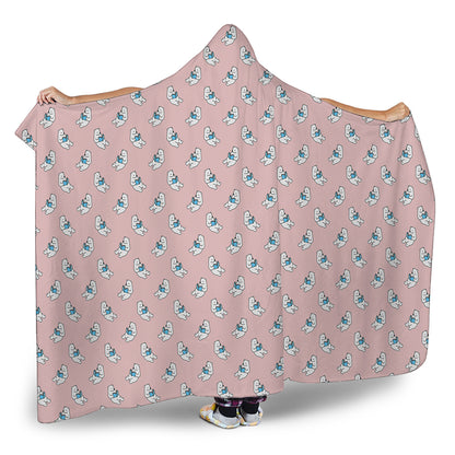 Polar Bear Reading Book Pattern Print Hooded Blanket