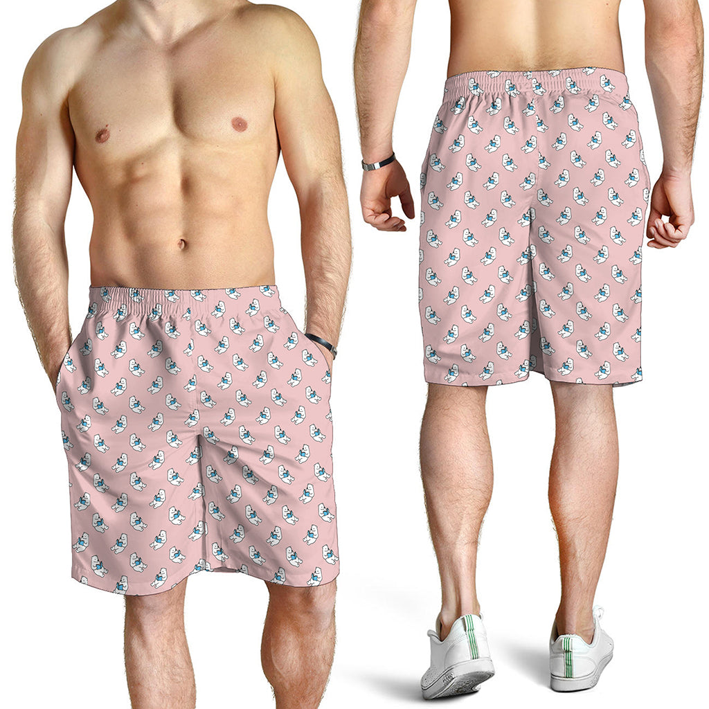 Polar Bear Reading Book Pattern Print Men's Shorts