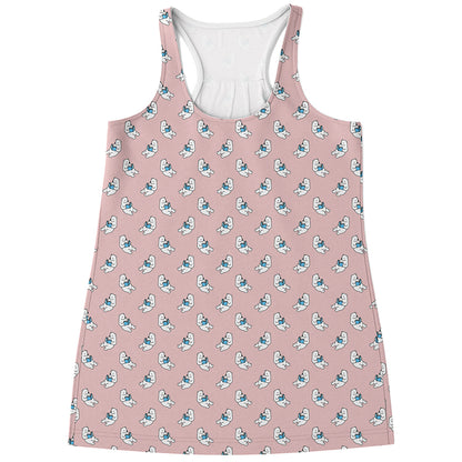 Polar Bear Reading Book Pattern Print Women's Racerback Tank Top