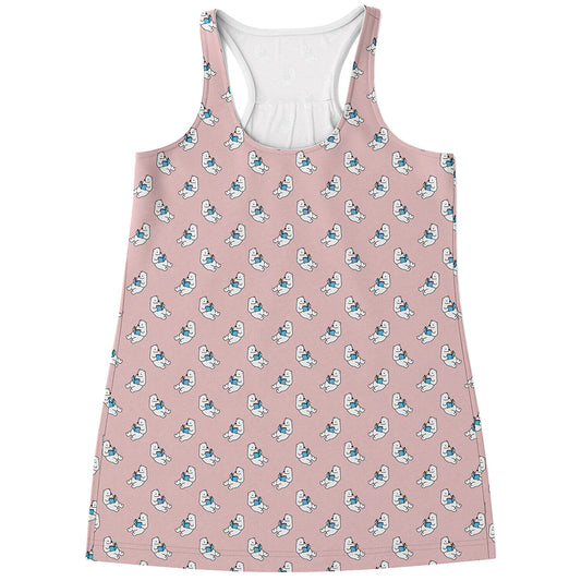 Polar Bear Reading Book Pattern Print Women's Racerback Tank Top