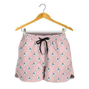 Polar Bear Reading Book Pattern Print Women's Shorts