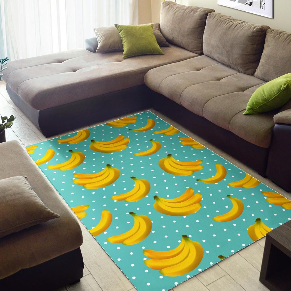 Polka Dot Banana Pattern Print Area Rug GearFrost