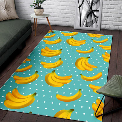 Polka Dot Banana Pattern Print Area Rug GearFrost